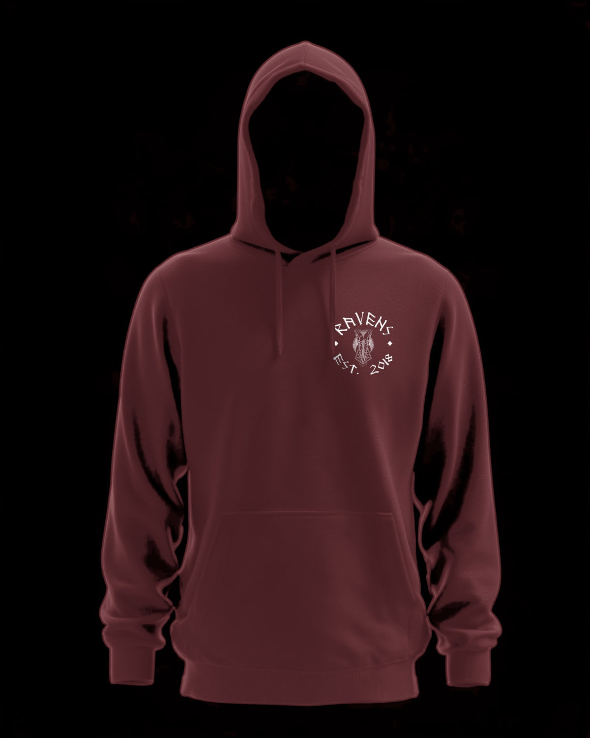 Ravens Vertex Hoodie bordeaux, Vorderseite
