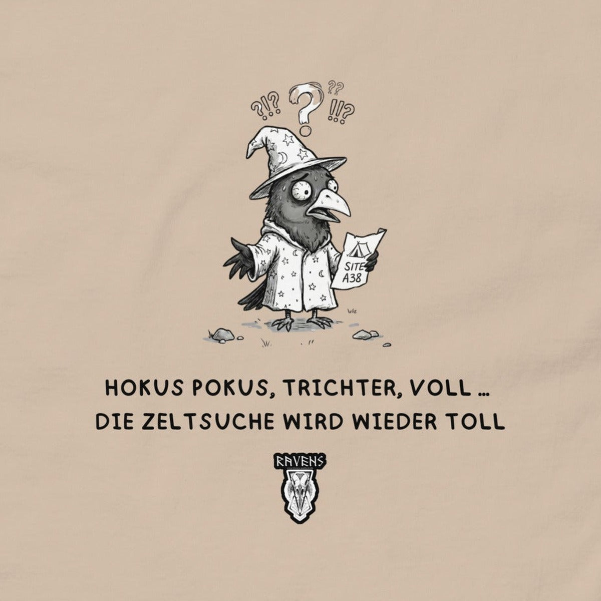 Festivalrabe T-Shirt Sand, Motiv im Detail