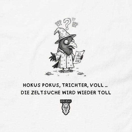 Festivalrabe T-Shirt Weiß, Motiv im Detail