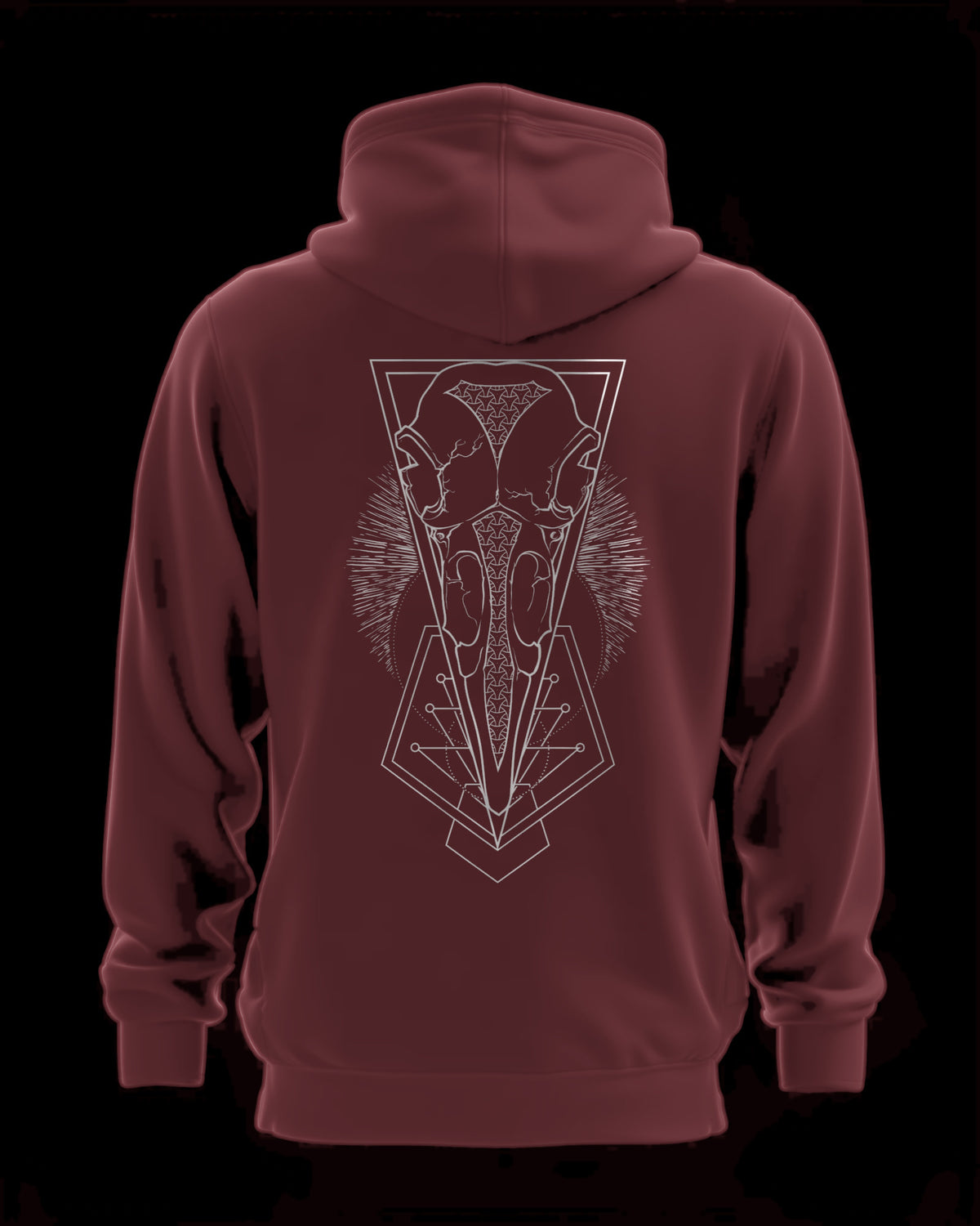 Ravens Vertex Hoodie bordeaux, Rückseite