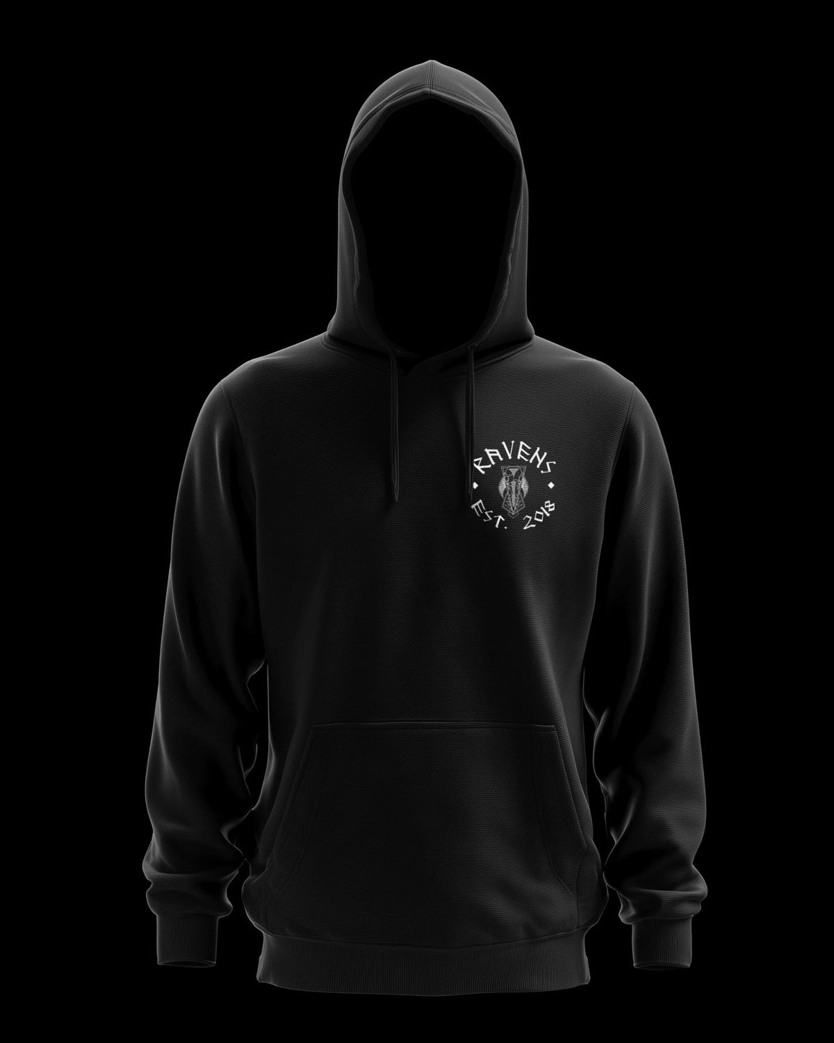 Ravens Vertex Hoodie schwarz, Vorderseite