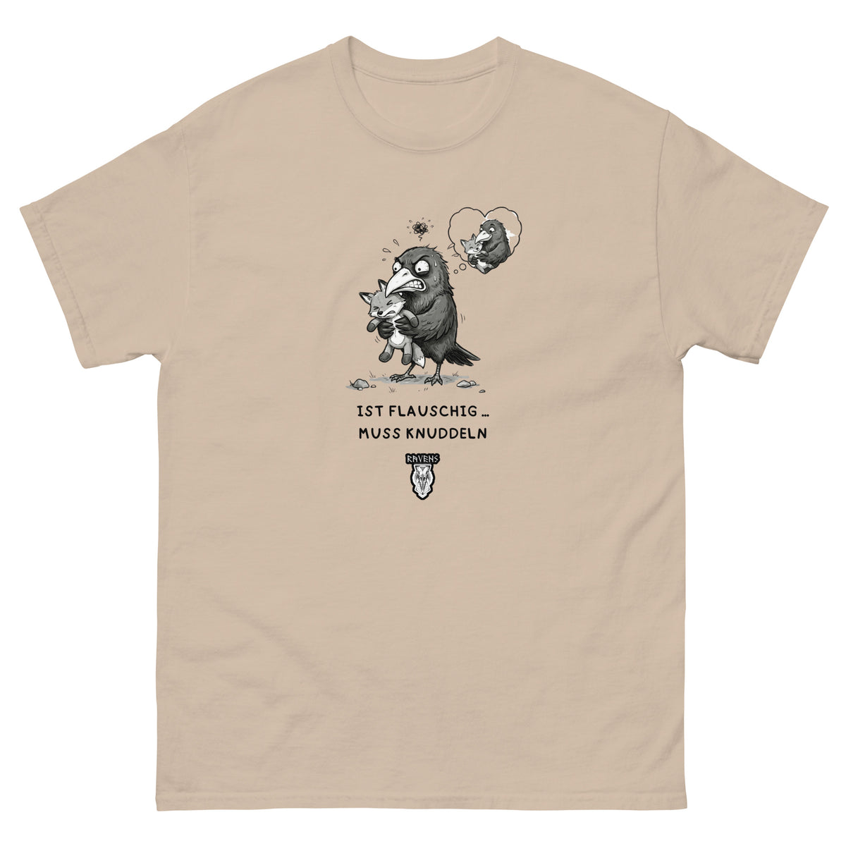 Kuschelrabe T-Shirt Sand, Vorderseite