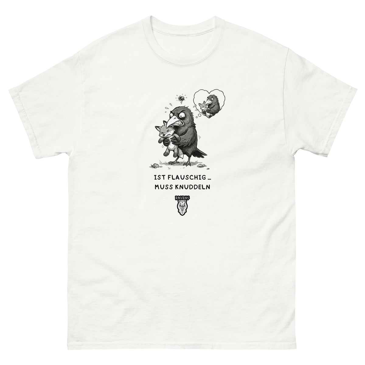 Kuschelrabe T-Shirt Weiß, Vorderseite